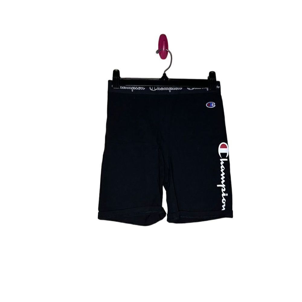 Champion Authentic Athletic Logo Shorts Black Elastic Waist Unisex Adult Size S